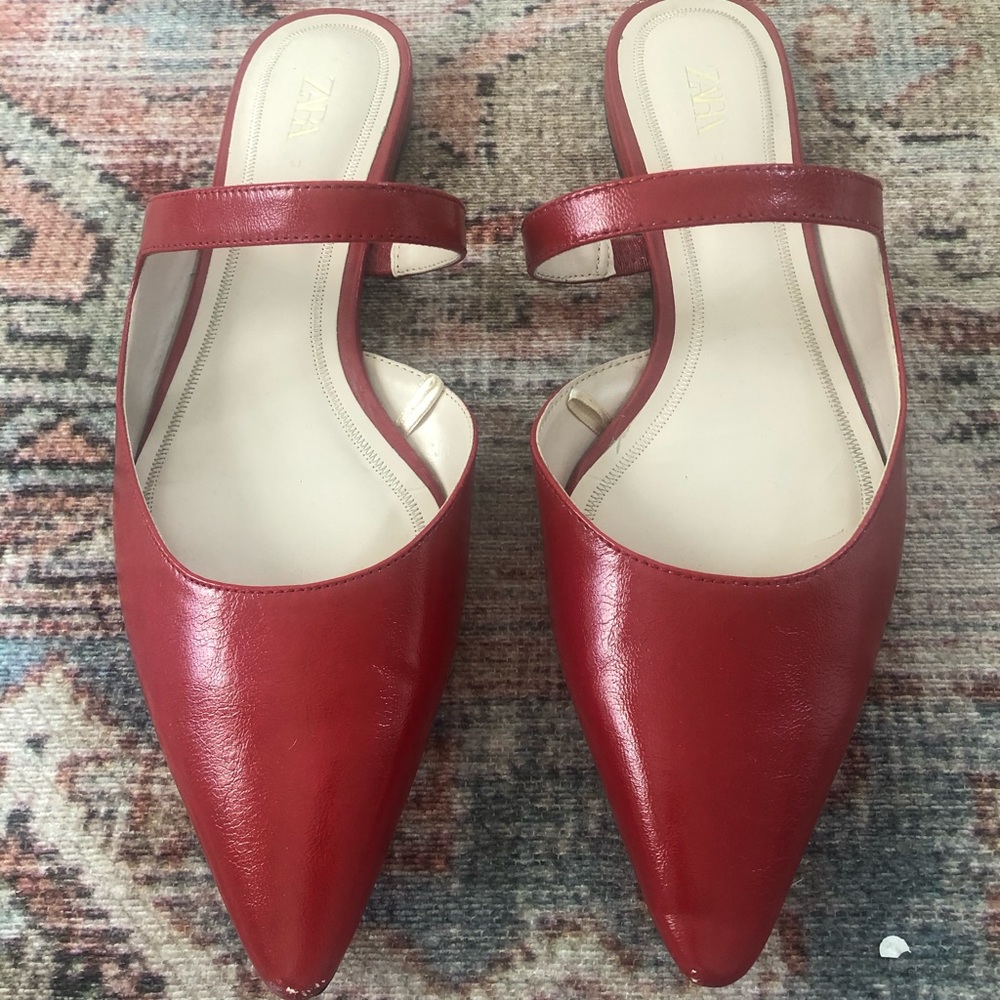 Red Mary-Jane Flats from Zara